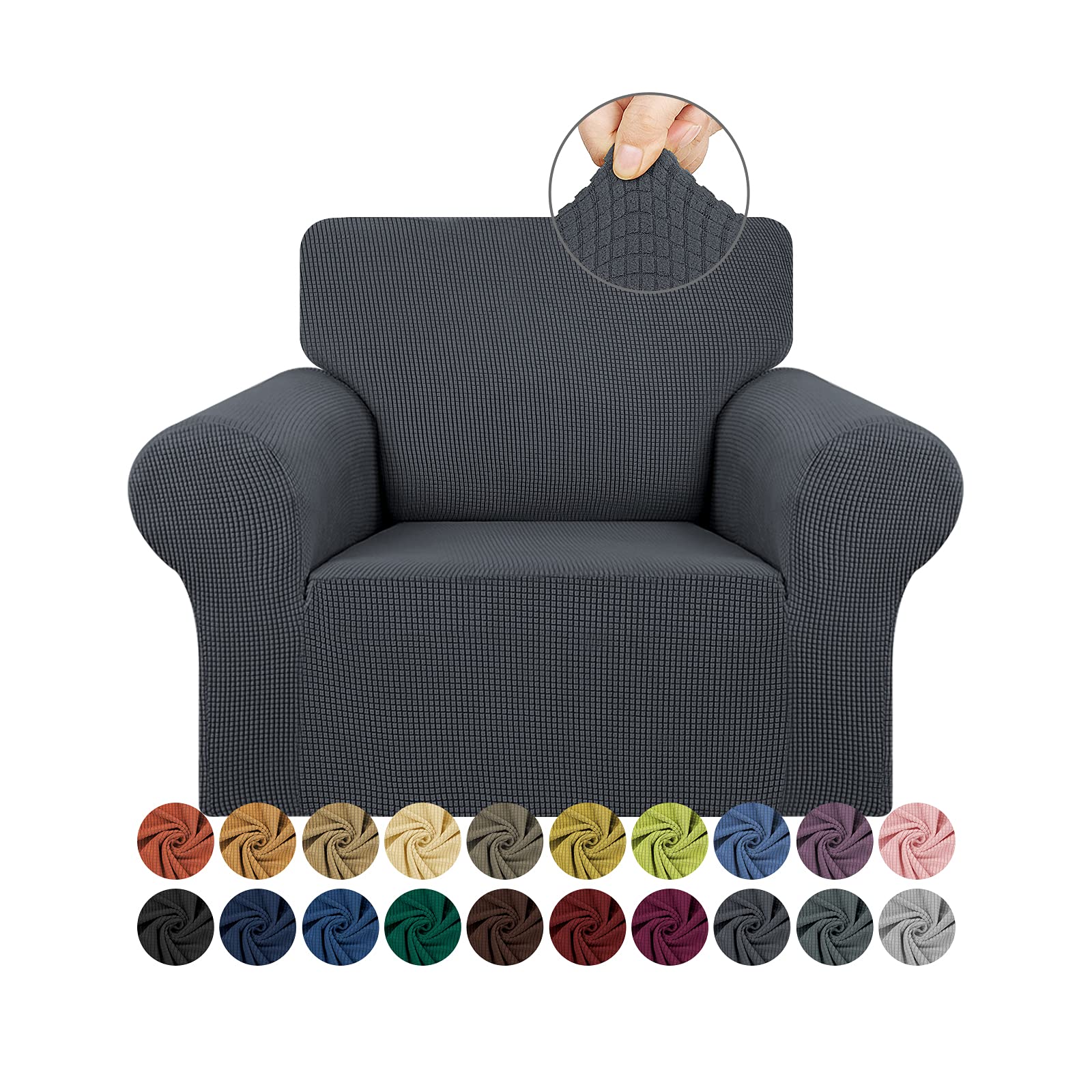 KEKUOU Stretch Single Sofa Slipcover 1 Piece Couch