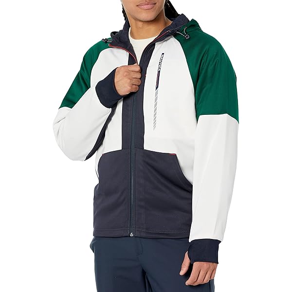 Nautica Mens Sail Graphic Full-Zip Hooded Jacket (Blue, M) at