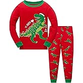 Akyzic Kids Christmas Pajamas 100% Cotton Long Sleeve Toddler Snowman Xmas Pjs Childrens Christmas Jammies Clothes 3-10T