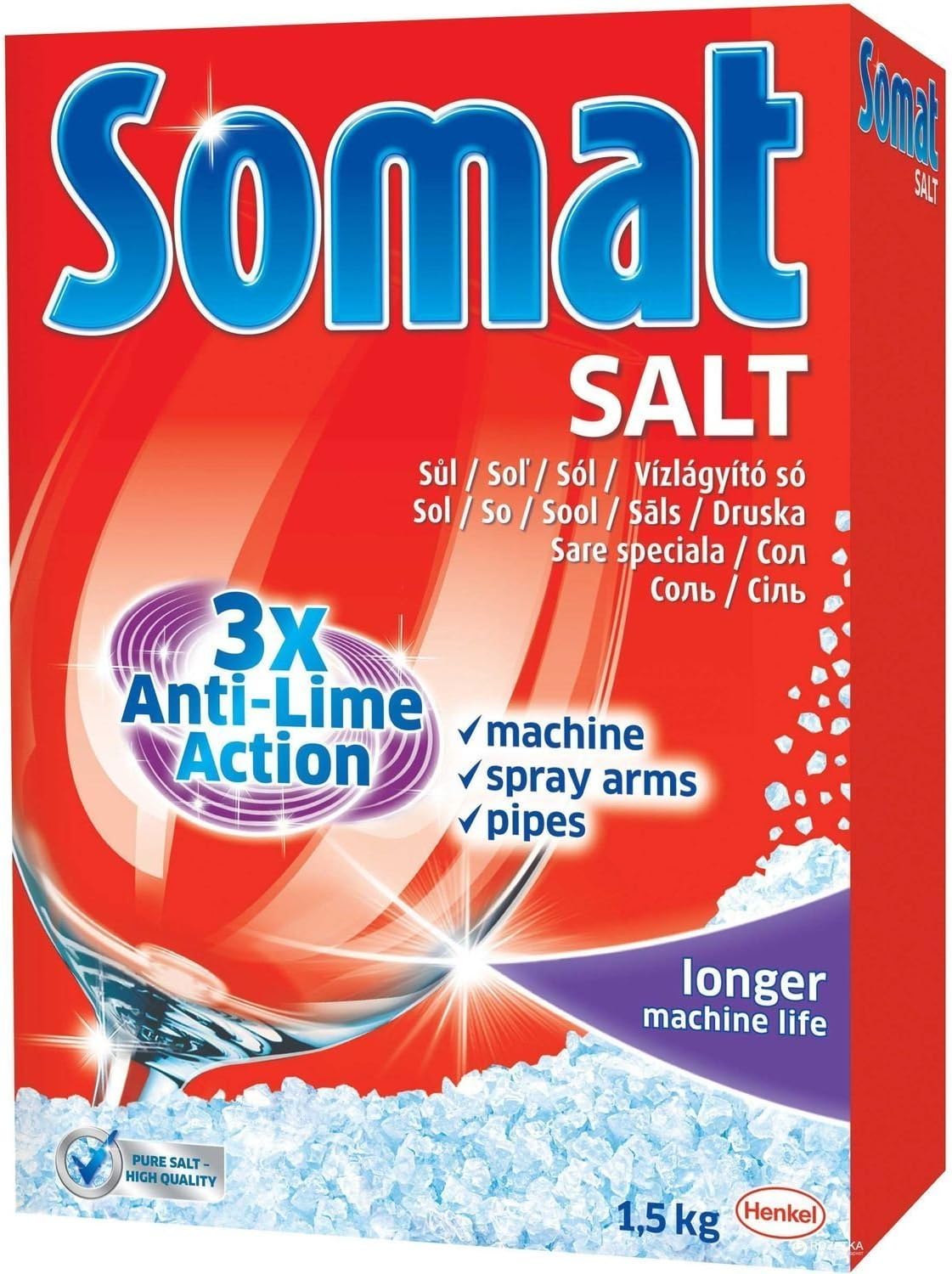 Somat AntiLime Action Dishwasher Salt 3.3 Pounds (Pack of 4) Health & Personal Care