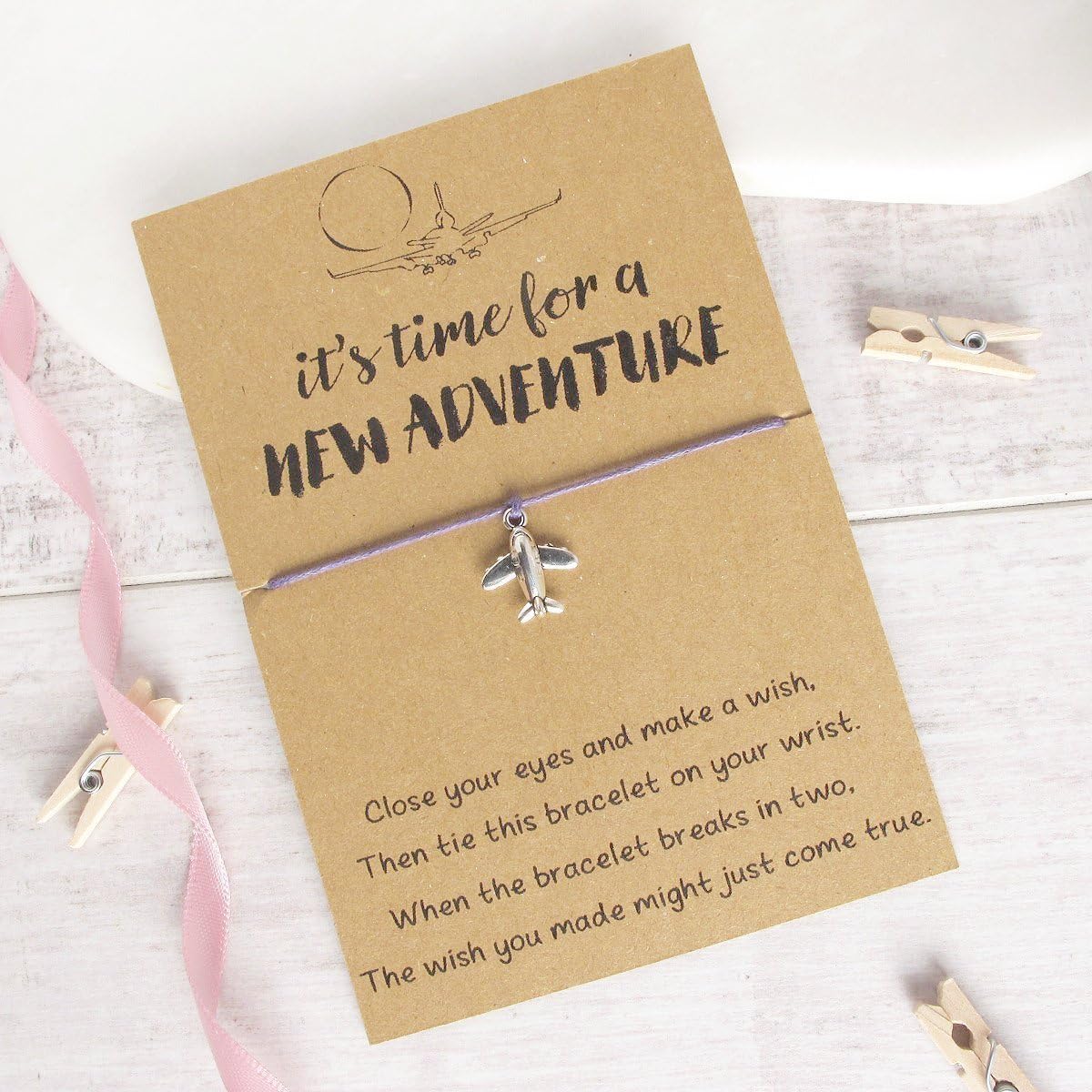 new adventure plane wish bracelet, friendship bracelet, charm bracelet, best friend bff gift idea, boho bracelet, gap year travelling gift