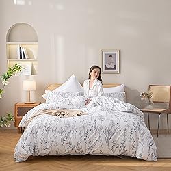 JANZAA Queen Comforter Set Bed in a Bag Queen White