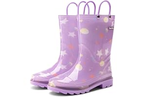 DREAM PAIRS Kids Rain Boots Cute Lightweight Waterproof with Pull-on Handles for Girls & Boys Toddler Outdoor Play