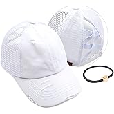 C.C Ponycap Messy High Bun Ponytail Adjustable Glitter Mesh Trucker Baseball Cap