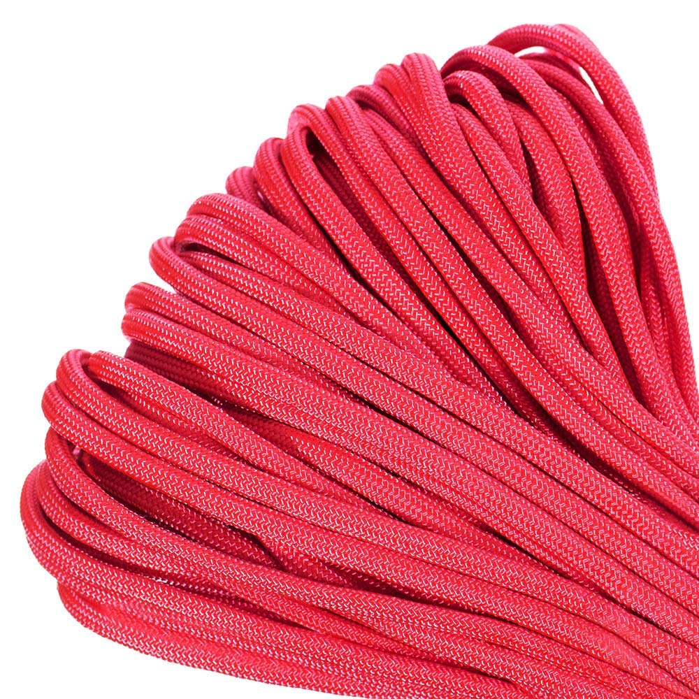 PARACORD PLANET 50 ft Mil-Spec Commercial Grade 550Lb Type Iii Nylon Paracord Pink