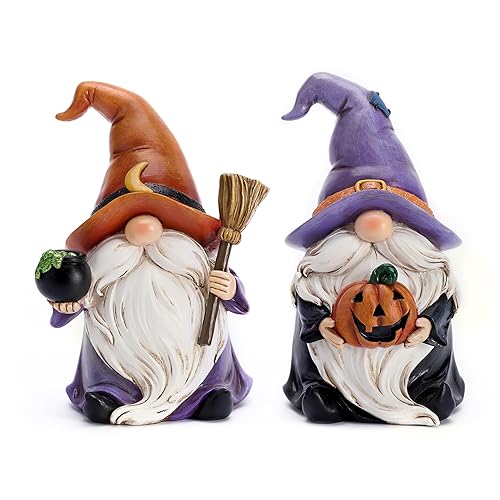 Valery Madelyn Halloween Decorations, Set of 2 Halloween Gonks Waterproof Resin Halloween Home Decor gifts, Halloween Ornaments for Halloween Party Decor 11CM