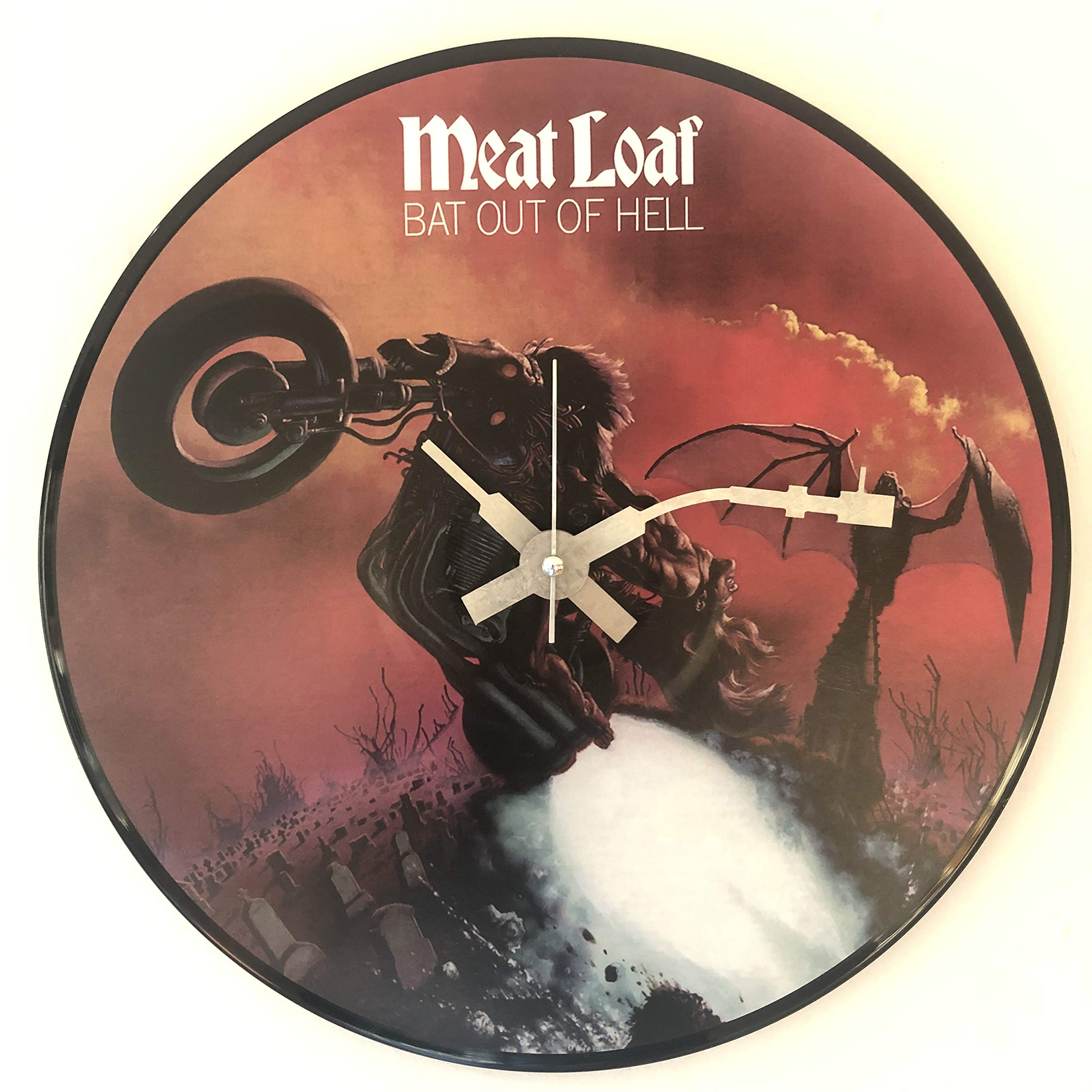 Iconic Meatloaf Bat out of Hell vinyl record wall clock