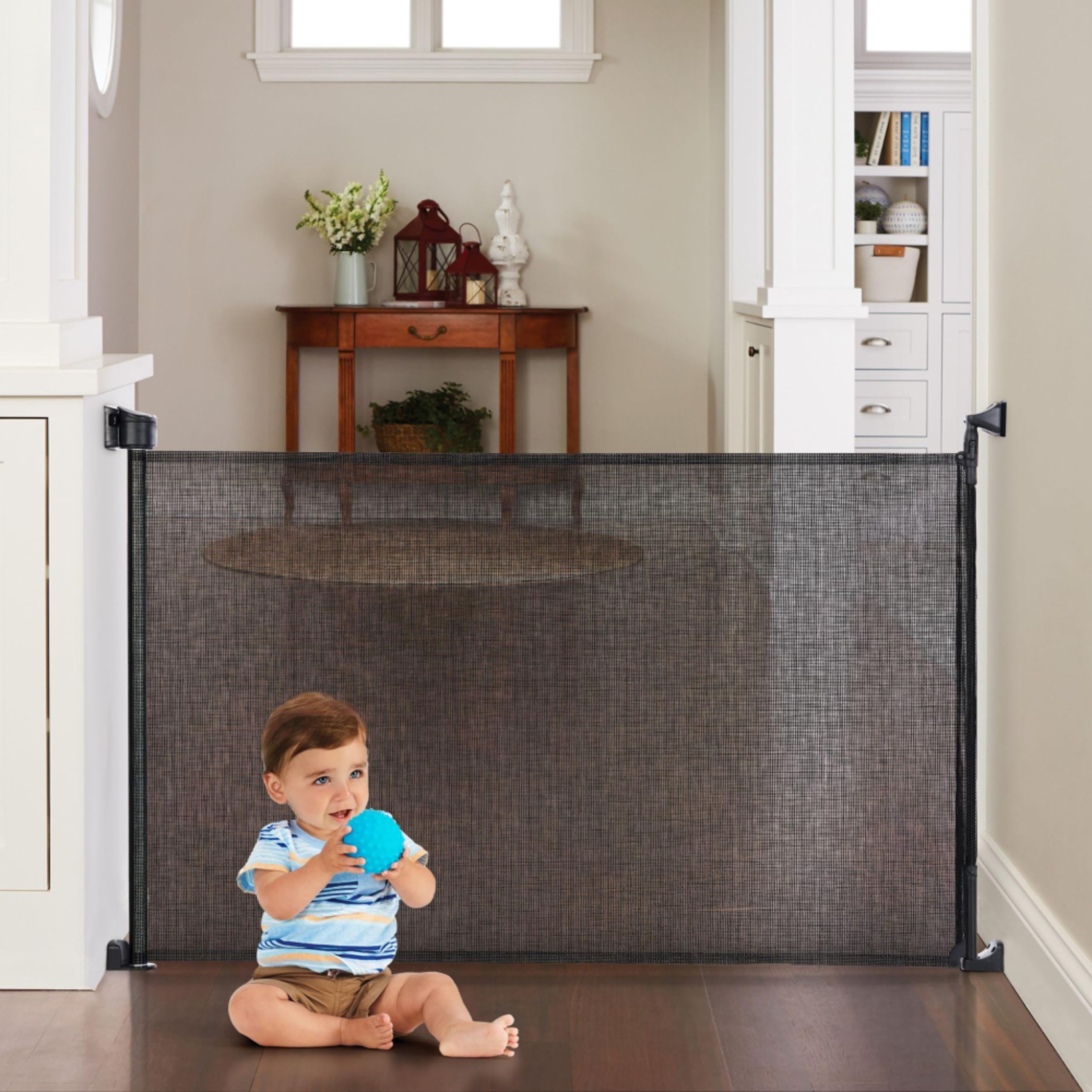 Photo 1 of Toddleroo by North States - Retractable Fit Mesh Baby Gate: Indoor Retractable Baby Gate - Extra Wide Up to 55 Inches Wide - 33 Inches Tall - Black