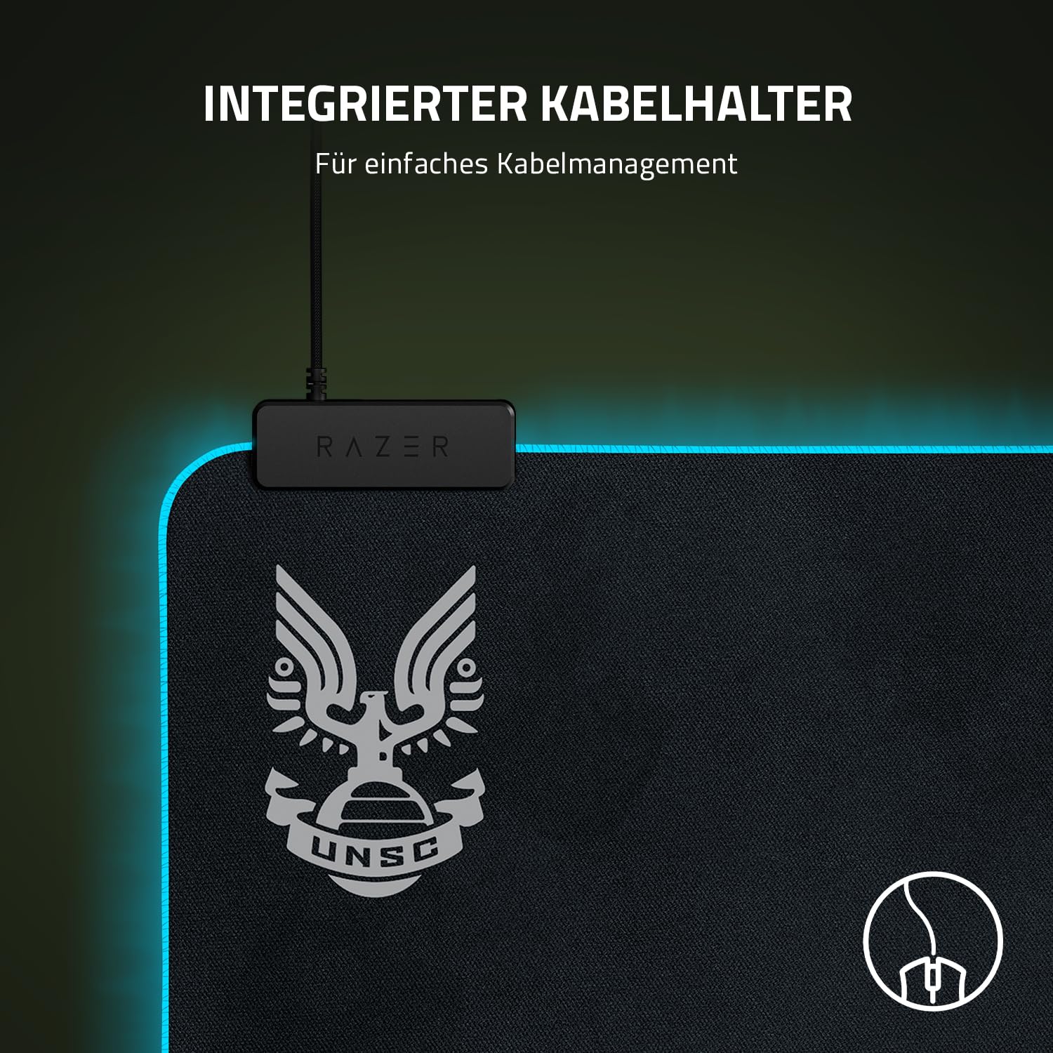 Razer Goliathus Gaming-Mauspad, erweitertes Chroma, anpassbare RGB-Beleuchtung, weiches Stoffmaterial, ausgewogene Kontrolle und Geschwindigkeit, rutschfeste Gummiunterseite, Halo Infinte Edition 7