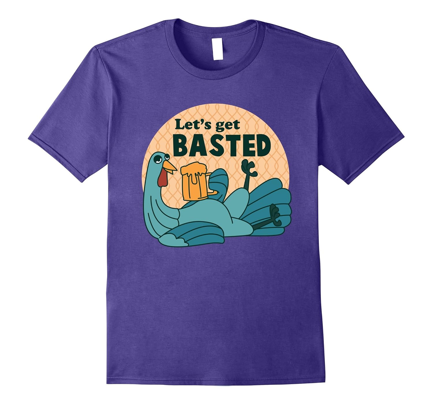 Let's Get Basted T-Shirt Thanksgiving Turkey Beer Tee-ANZ