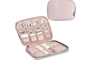 BELALIFE Portable Travel Cable Organizer Bag, Tech Storage Bag for Cord, Charger, Phone, Earphone, Hard Drive, USB, SD Card and Electronic Accessories, Pink