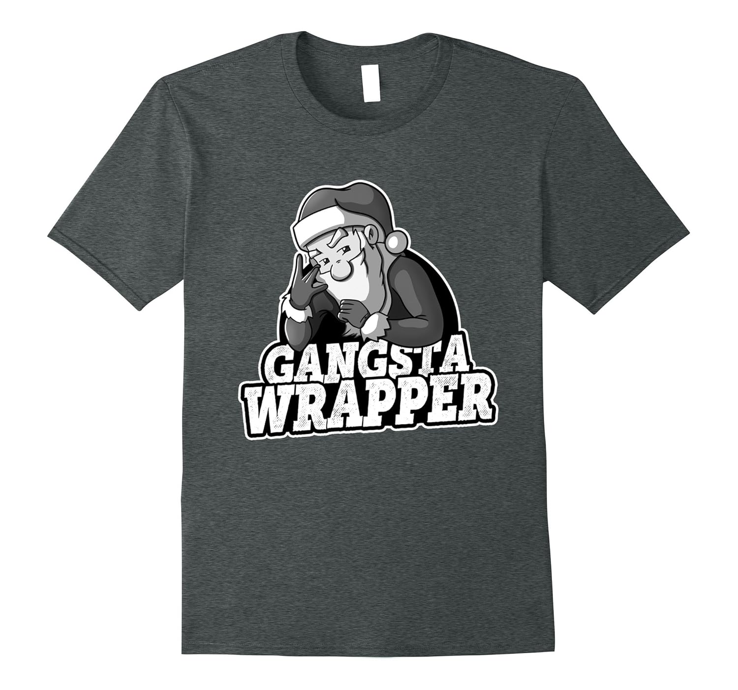 Gangsta Wrapper Christmas Shirt (Black and White)-ANZ