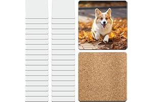 LAIHIULAAN 36 Pcs Sublimation Square Coaster Blanks Bulk with Cork Back MDF Sublimation Coasters Blanks Cork Back Heat Transfer Wood Hardboard Cork Coasters Sublimation Product Blank Coaster 3.86x3.86 Inch