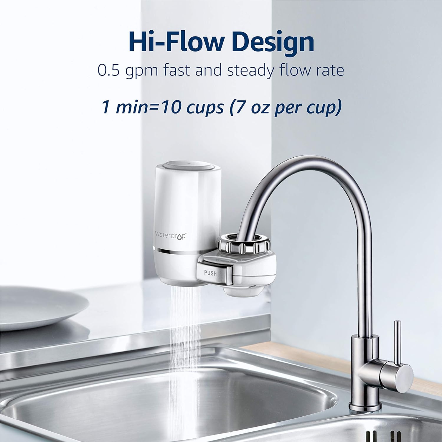Waterdrop Ultra Filtration Faucet System Replacement Filters, Fits WD-FC-02, Last Up to 9 Months, Pack of 3: Home & Kitchen