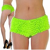 ToBeInStyle Women’s Mesh Ruffle Lace Cheeky Boyshort Panty Booty Shorts Burlesque Retro Style