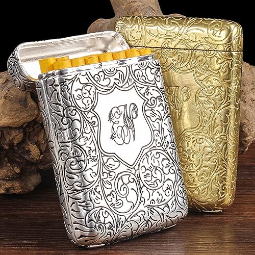 Three Open Alloy Cigarette Case, Retro Metal Ciggaret Case, Vintage Cigarette  Holder case,Creative 3-Sided Carved Ultra-Thin Case Cigarette Accessories  for 14 Regular Size Cigarettes in Saudi Arabia