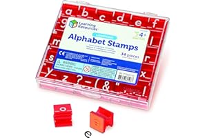 Learning Resources Lowercase Alphabet Stamps - 34 Pieces Teacher Stamps, Letter Stamps for Kids Ages 4+, Classroom and Teacher Supplies