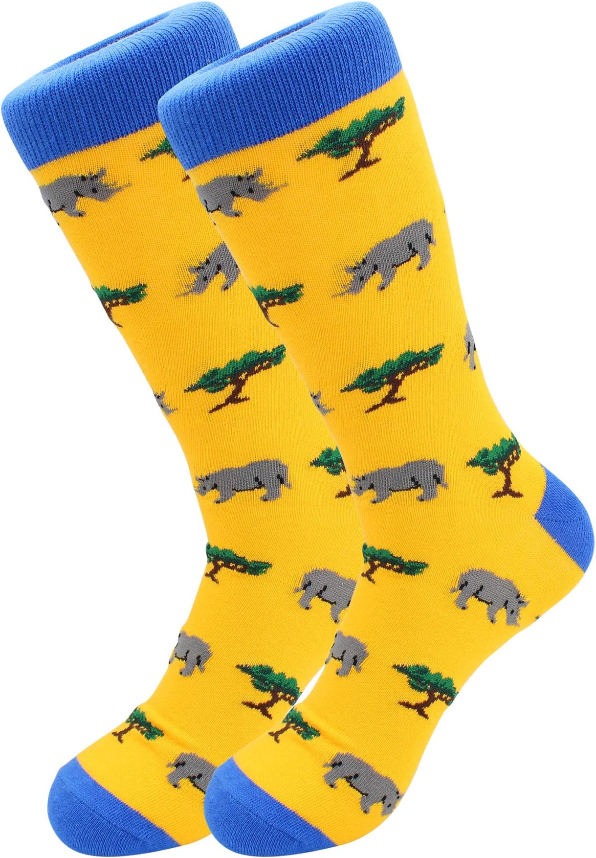 Real SicFun Socks for Men and Women - Cozy Cotton Dress Socks with Colorful Designs - Casual, Exotic Zoo Animal Patterned