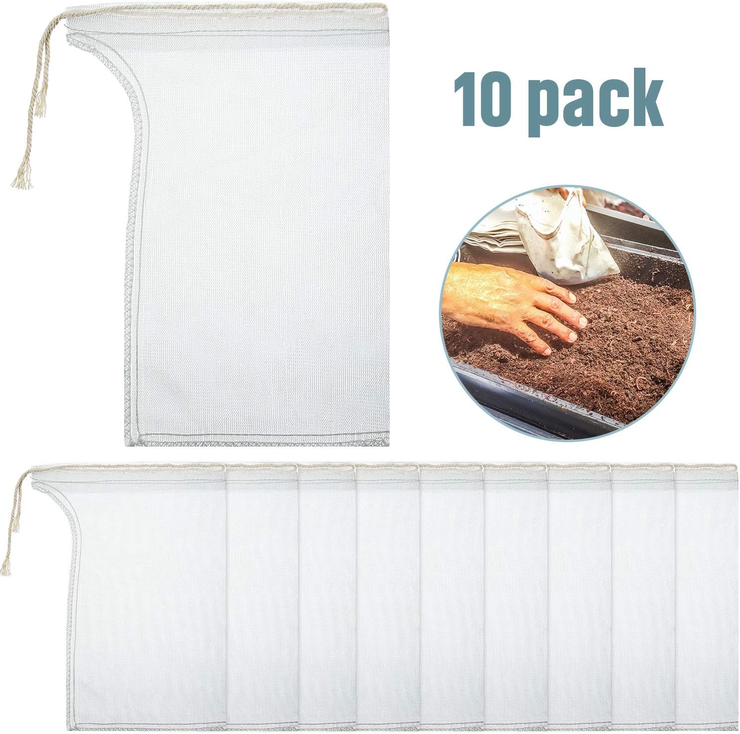 10 Pieces Pump Strainer Bag with Drawstring, Compost Tea