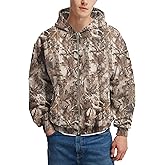Dsewpaur Men Camo Zip Up Hoodie Jackets Maple Leaf Print Fleece Hunting Oversized Hooded Sweatshirt Pullover Clothes
