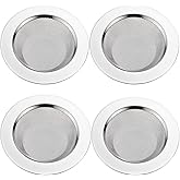LASSHSWA 4 PCS Kitchen Sink Strainer Stainless Steel, Kitchen Sink Drain Strainer,Sink Strainers with Large Wide Rim 4.5" Diameter for Kitchen Sinks