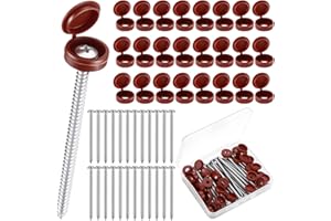Zhengmy 3 Inch Shutter Screws and Caps Bulk Shutter Fasteners 304 Metal Stainless Steel Screws with Vinyl Caps for Outside Windows Hardware Railings Furniture(24 Set,Burgundy)