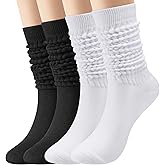 3 Pairs Slouch Socks Women, Long Winter Thigh High Boot Scrunch Socks, Warm Soft Slouchy Sock for Women Size 5-11