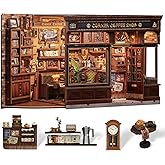Cutefun Book Nook Kit, DIY Miniature Dollhouse Booknook Kit for Adults and Teens, Tiny House Bookshelf Insert Decor with LED 