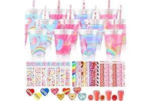 YTKIH 24 Packet, Bulk Valentines Day Gifts for Kids Classroom Exchange, Include Cards, Slap Bracelet, Pencil, Eraser, Cup, Seal, Valentine Party Favors Class School Exchange