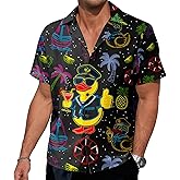 Neon Shirts for Men - Vibrant Print Short Sleeve Button Down Rave Outfit for Party, Festivals & Vacations