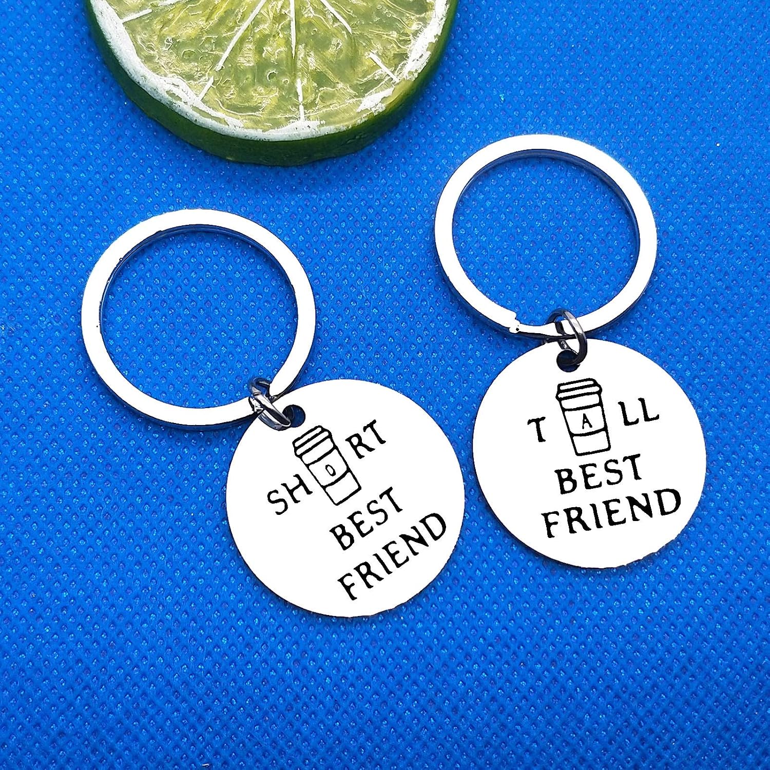 Funny Best Friend Keyring Friendship Gifts Tall and Short Best Friend Keychain Set Friendship Key Ring BFF Gifts for Women Men Birthday Christmas Gifts Graduation Valentine's Day Gifts for Friends - Image 5