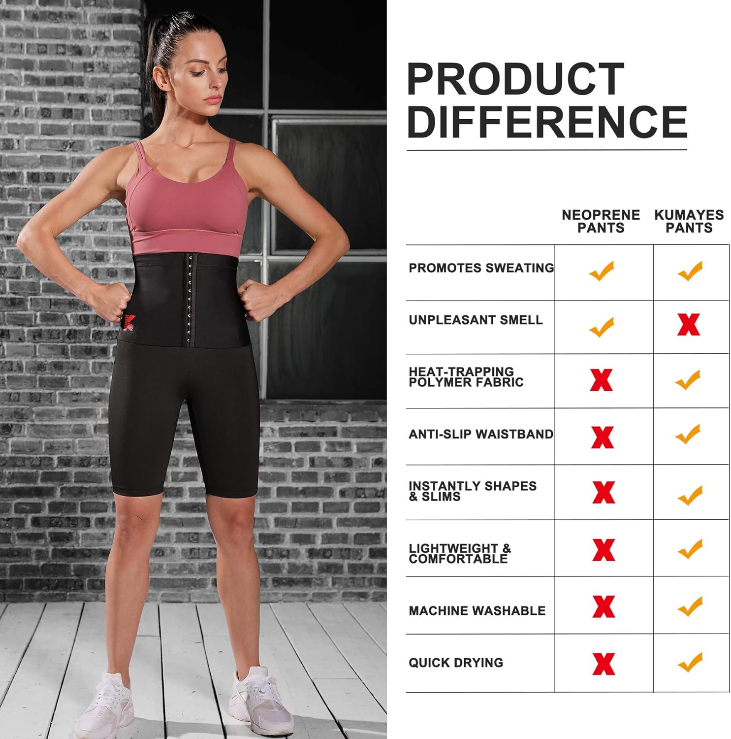 KUMAYES Sauna Sweat Pants for Women High Waist Slimming Shorts Compression Thermo Workout Exercise Body Shaper Thighs : Sports & Outdoors