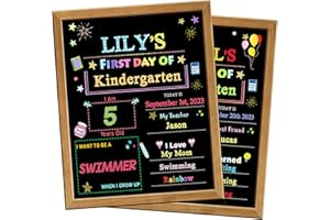 AuroTops First and Last Day of School Board, 14 x 11 Inches Double Sided Back to School Sign for Preschool/Kindergarten Boys Girls, 1st Day of School Chalkboard Sign for School Supplies/Photo Props