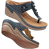 FUDYNMALC Womens Sandals Wedge Shoes: Summer Dressy Woman Platform Flip Flops Comfortable Casual Dress Wedding Wedges Footwear Ladies