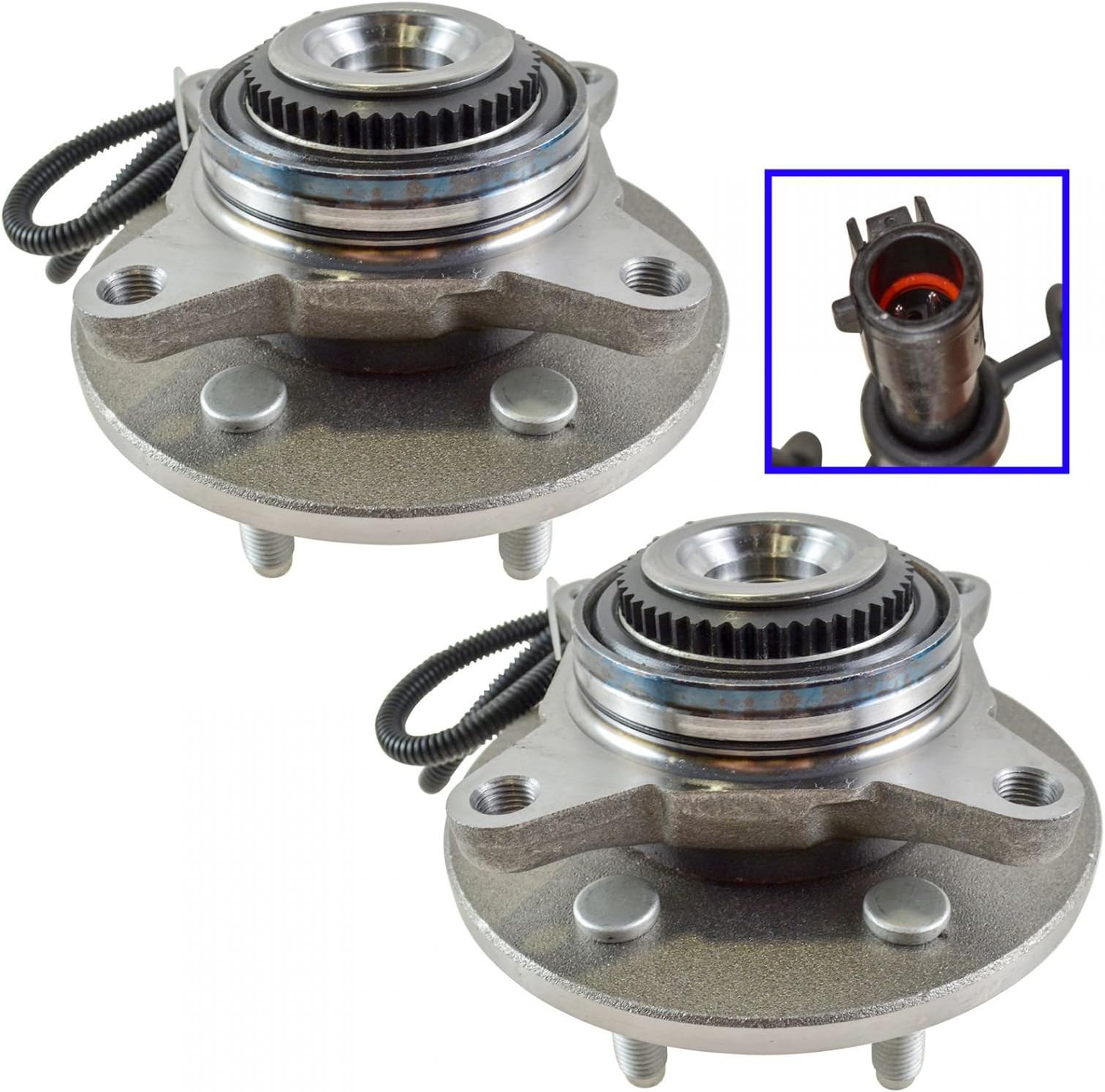 Wheel Hub & Bearing Assembly Front 4WD Pair for Ford F150 Lincoln Mark LT
