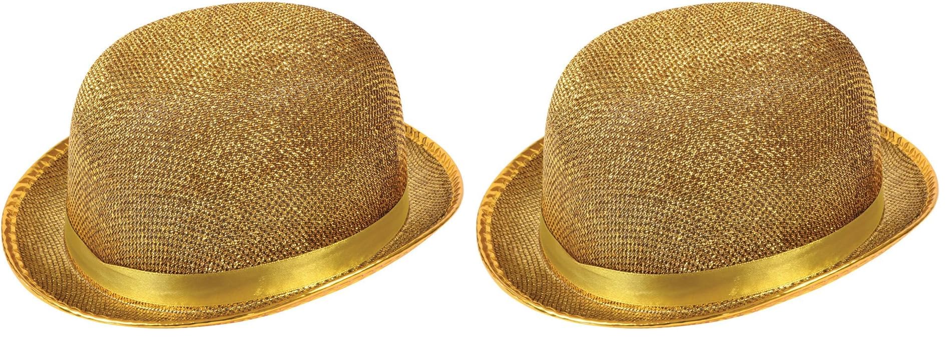 Gold Lurex Bowler Hat (Pack of 1) - Eye- Catching Design, Perfect Accessory for Parties, New Years Eve, World Book Day, Events, Cosplay, & More Halloween Halloween