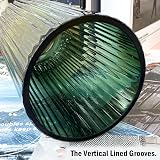 Vzmiza Green Glass Vase 26 cm Premium Thickened Ribbed Flower Vase view 5