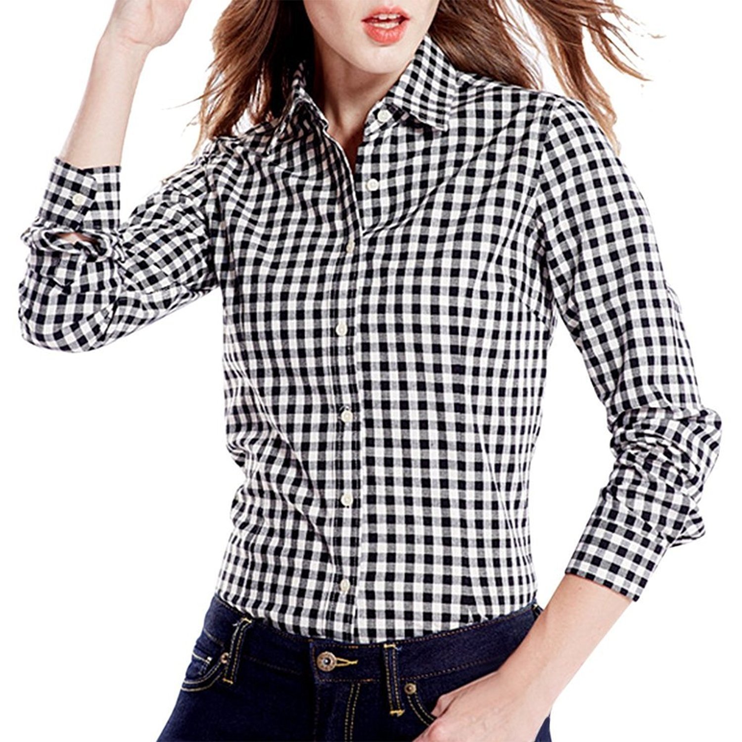 c.cozami women's casual checkered red/black/maroon/blue/white shirt