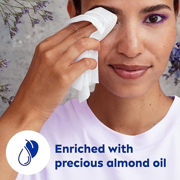 NIVEA 3IN1 CARING CLEANSING WIPES FOR FACE AND EYES, EFFECTIVE AS A WATERPROOF MAKEUP REMOVER, GENTLE FACIAL CLEANSER FOR DRY AND SENSITIVE SKIN, 40 CT