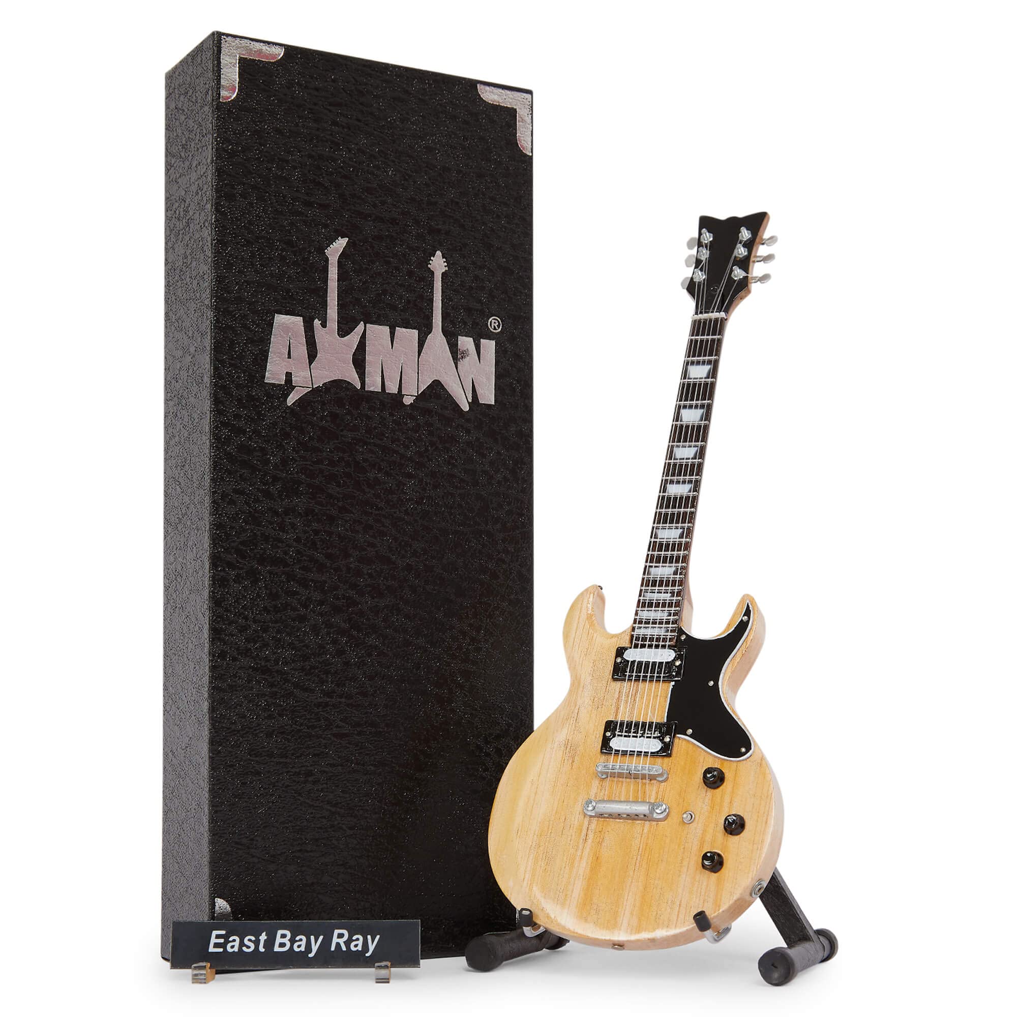 Axman East Bay Ray - Miniature Guitar Replica - Music Gifts - Handmade Ornamental 1/4 Scale - Includes a Display Box, Name Tag and Miniature Guitar Stand