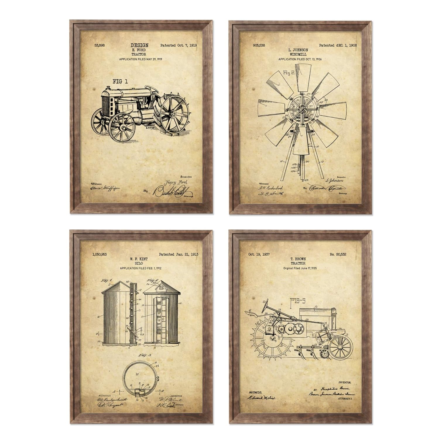 Amazon Com Farm Patent Print Set Ready To Hang Farm Wall Art Prints John Deere Wall Decor Silo Room Decor Farmhouse Artworks Windmill Wall Decor Tractor Wall Hanging Gift For Farm Handmade