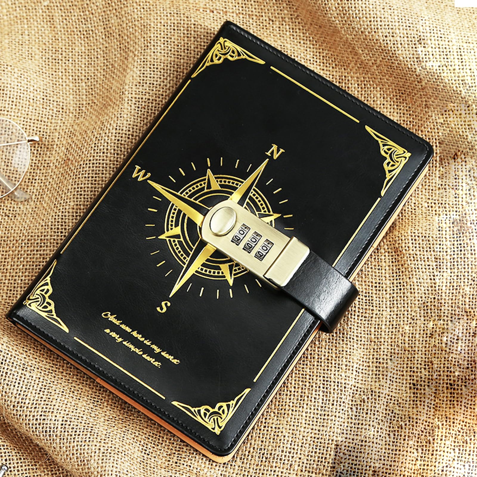 YEKUYEKU Lockable Diary, Combination Locked Journal, Lockable Notebook, Notebook with Lock, Personal Diary, Writing Journals Stationery for Girls Boys Women-145×218mm