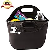 Large Lunch Bag - Insulated Neoprene Tote - Heavy Duty Zipper - 13 x 11.5 x 5 inches - for Men, Women & Kids