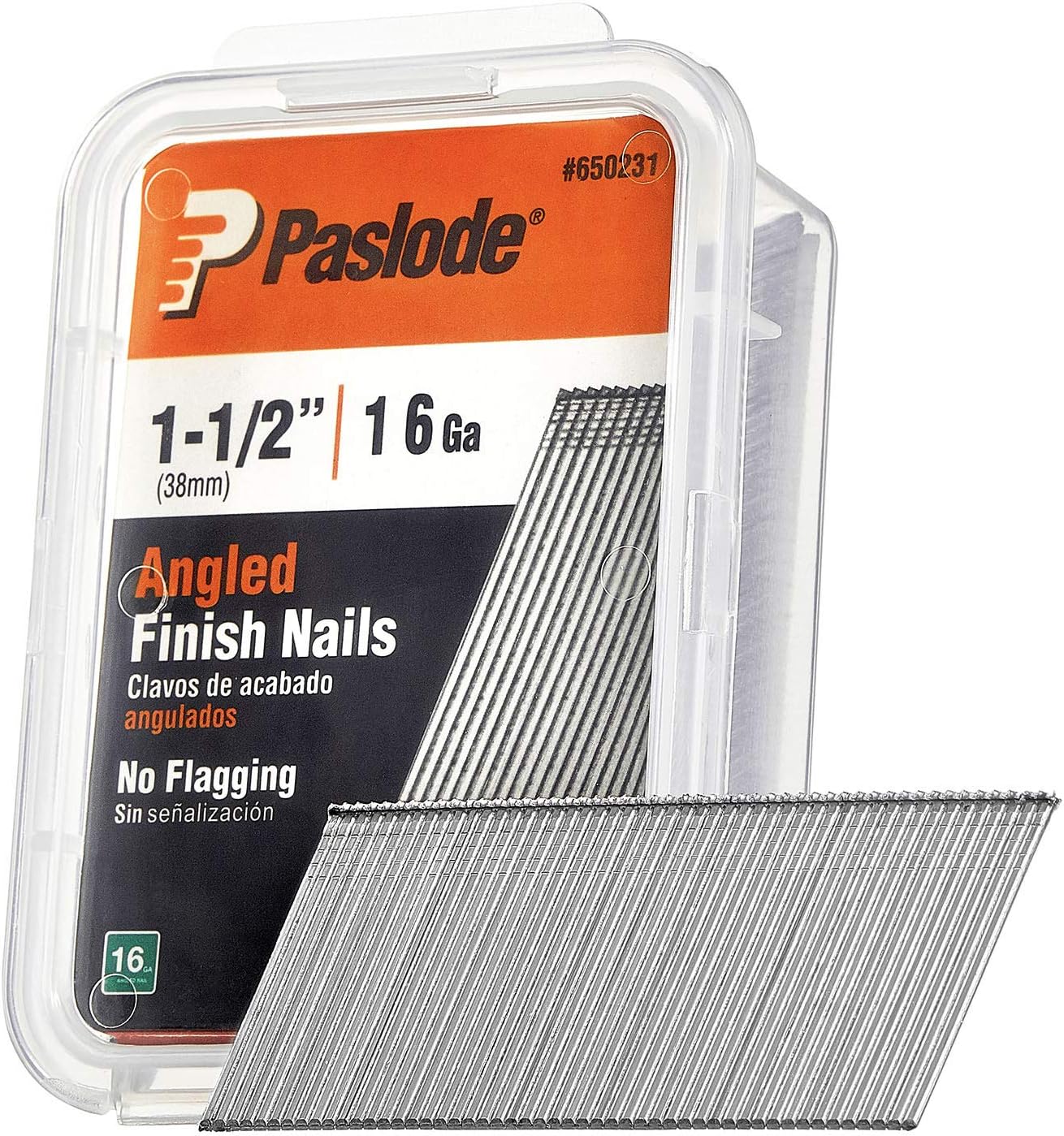 Paslode 650231 1-1/2-Inch by 16 Gauge 20 Degree Angled Galvanized Finish Nail (2,000 per Box) by Paslode