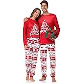 Liitrsh Family Christmas Pajamas Matching Sets Couples Christmas Pajamas Soft Warm Xmas Pjs Sleepwear for Adults Men Women