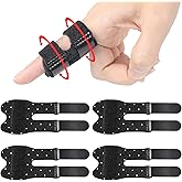 Wisesso Trigger Thumb Splints, Breathable Finger Splint, Black 4pcs | for Broken/Straightening/Arthritis, Short Thumb Brace for Thumb/Middle/Ring/Index/Pinky Finger