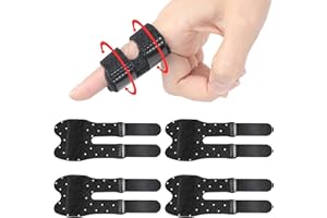 Wisesso Trigger Thumb Splints, Finger Splint for Broken/Straightening/Arthritis, Breathable Thumb Brace for Thumb/Middle/Ring/Index/Pinky Finger, Black, Short, 4pcs