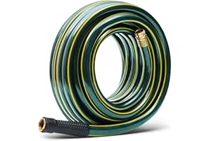 SOLUTION4PATIO EXPERT IN GARDEN CREATION Solution4Patio Homes Green Garden Hose 3/4 in. x 25 ft. -Kink Free, No Leaking, Male/Female Fittings -Heavy Duty Durable Flexible Lightweight Water Pipe -Brass Aluminum Ends for Household & Commercial