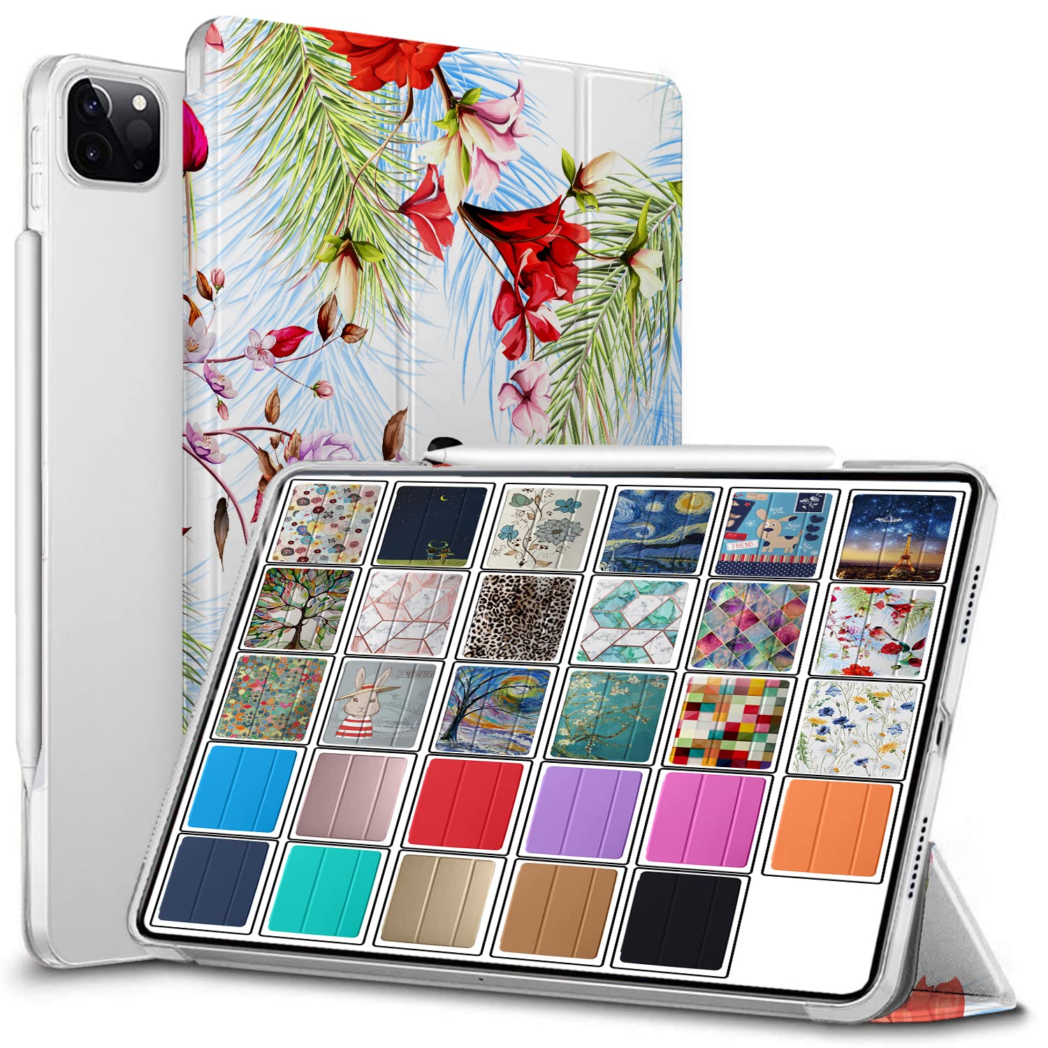DuraSafe Cases for iPad Pro 12.9 6th 5th 4th Gen PC Case A2436 MHNF3B/A MHNG3B/A MNXR3B/A MNXT3B/A A2378 MHNF3B/A MHNG3B/A A2229 MY2H2B/A MY2J2B/A A2461 MHNH3B/A MHNJ3B/A - Birds & Flowers