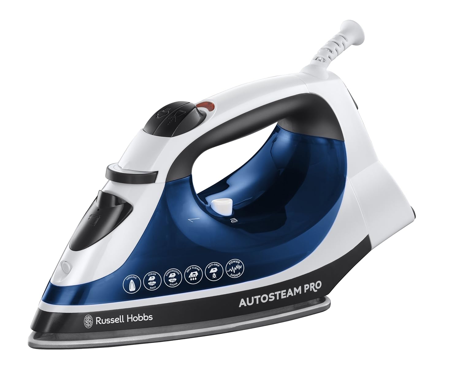 Russell Hobbs Auto Steam Pro Iron 20270, 2400 W White and Blue